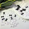 Novo Estilo Cyber Celebrante Nail Art Tie Bowknot Jóias Tridimensionais Cute Girl Simples Preto e Branco Resina Acessórios do Prego