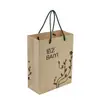 Bolsas de Tote de Papel Kraft Personalizadas con Impresión de Logo Fabricante Venta al por Mayor Estilo Ilustración Cafetería Librería Tienda de Ropa Bolsas