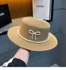 Sombrero de Paja de Copa Plana para Mujer Nuevo Verano de Gama Alta Estilo Dama Sombrero de Playa Sombrilla de Paja Sombrero para el Sol