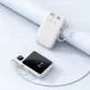 Em Estoque Dissipação de Calor de Alta Eficiência Display Digital Externo Power Bank de Grande Capacidade Cabo Embutido Carregador Portátil Magnético Sem Fio