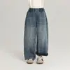 Pantalones para Niños Pudding Haru Estilo Invierno 2025 para Niñas Jeans Engrosados con Forro de Felpa y Líneas Degradadas para Niños Mayores