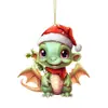 Colgante de la nueva serie navideña de dinosaurios de Amazon transfronterizo Decoraciones de coche de Navidad acrílico plano colgante