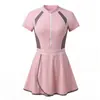 Traje de Baño Tipo Boxer con Falda Deportiva de Nuevo Estilo para Mujer, Cubre Vientre y Adelgazante, Traje de Baño para Vacaciones en la Playa y Aguas Termales, Una Pieza Dropshipping