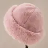 Sombrero Mongol con Ala Grande Sombrero de Felpa para Mujer en Otoño e Invierno Engrosado Imitación de Visón Protección Cálida para los Oídos Versátil Moderno Resistente al Viento Adulto
