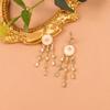Nuevos Aretes de Aguja de Plata S925 Estilo Corte Francés Borla Larga Súper Hada Adelgazantes Aretes de Diamantes Aretes para Mujer 513