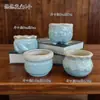 Vaso de Flor Carnuda Conjunto de Vasos de Cerâmica Respirável Retro Simples Vaso Polegar Combinação de Vaso para Suculentas