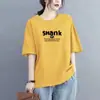 Top que cubre el abdomen 2026 Estilo Nuevo Versátil de Moda Talla Grande Moda Camiseta Estampada para Mujer Comercio Exterior Transfronterizo Camiseta Básica