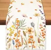 Camino de mesa de Acción de Gracias de otoño, Mantel de calabaza y hoja de arce, Decoración navideña para mesa de centro de sala de estar, Mesa de comedor de cocina, Aparador de entrada