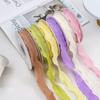 Cinta plisada ondulada cola de pez gasa para oreja cinturón florista embalaje de flores cinta de regalo pastel horneado floral cinturón de tela