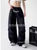 Pantalones Casuales Sueltos con Estampado de Letras de Colores para Chicas Europeas y Americanas Cintura Elástica Moda Deportiva Simple Pantalones de Pierna Ancha Tejidos