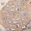 Adhesivo para Uñas de Cachorro Cubito de Hielo Lindo 5D Relieve Tridimensional Perro Blanco Perezoso Pequeño Adhesivo de Arte para Uñas Estilo Joyería Sl