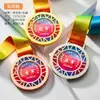 Medalla de Cristal Competición de Maratón Campeón Infantil Medalla de Oro Honor Estudiante Placa Metálica