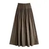 Calça-Saia Plissada com Caimento e Cintura Alta Elástica Amarrada - Novo Estilo Verão 2026 com Design Único e Toque Elegante para Mulheres