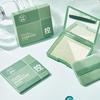 Papel absorbente de aceite facial de té verde con espejo Papel absorbente de aceite con borla de polvo Espejo Caja de almacenamiento Papel absorbente de aceite facial refrescante portátil