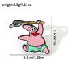 Insignia de Metal Divertida Creativa de Personaje de Dibujos Animados Bob Esponja Calamardo Patty Estrella Grande Cangrejo Jefe Broche