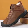 Zapatos de Cuero Cálidos de Invierno, Zapatos de Algodón con Forro Polar Extra y Espesamiento, Zapatos Casuales para Hombre, Botas de Nieve de Caña Alta para Deportes al Aire Libre, Versátiles y Casuales