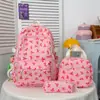 Mochila floral minimalista estilo bosque 2026 conjunto de tres piezas estilo campus transfronterizo mochila escolar para estudiantes de secundaria y preparatoria mochila de viaje