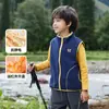 Chal Antiestático Miantiantang para Niños, Clase A, Calefacción Infrarroja Lejana, Forro Polar de Barriga de Gato, Otoño e Invierno, para Niños y Niñas, Tallas Mediana y Grande para Niños