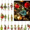 Envio Rápido, Recorte Grátis Monstro de Cabelo Verde Decoração de Natal Pingente Acrílico Chaveiro Acrílico