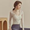 Roupas de Yoga para Mulheres Primavera e Verão 2025 Novas Roupas de Treino Pilates Traje Fitness Tops Esportivos de Manga Longa para Mulheres com Bojos