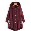 Amazon Ebay2024 Invierno Nueva Moda Top de Felpa con Botones para Mujer Europeo y Americano Asimétrico Trendy Marca Color Puro Chaqueta