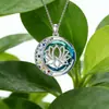 Collar de Loto Hueco de Nuevo Estilo Transfronterizo para Mujer, Diseño de Nicho de Lujo Ligero, Cadena Elegante Retro de Loto de Siete Colores para Clavícula