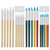 Pluma de Silicona para Press de Uñas con Mango de Madera, Diseño de Flor Tallada, Presionador de Pegatinas, Polvo de Espejo Mágico, Set Multifuncional de 5 Piezas, Herramientas para Nail Art al por Mayor