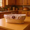 Fábrica Fornece Cesta de Fermentação de Pão de Rattan Genuíno, Forma de Pão Rústico, Tigela de Pão de Rattan, Exportação para Amazon