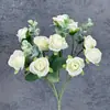 10 Ramilletes Artificiales de Rosas Diseño de Escena de Boda Decoración para Hogar Hotel Adornos de Flores Artificiales Transfronterizos Venta al por Mayor