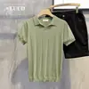 Direto do fabricante: Camisa polo de tricô masculina de verão, nova, slim fit, estilo business, com decote V