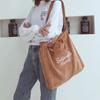 2026 Nuevo Bolso de Hombro de Pana de Gran Capacidad Estilo Coreano para Mujer, Bolso Tote de Lona de Moda, Bolso Cruzado Retro para Estudiante
