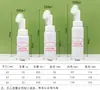 Botella dispensadora de espuma tipo mousse blanca 200 ~ 300 ml botella limpiadora facial botella de limpieza botella de espuma con cabezal de cepillo de silicona de plástico PET