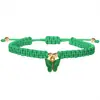 Pulsera de Cuerda Trenzada Verde con Dijes de Mariposa y Perlas Doradas Diseño de Cordón Ajustable Regalo de Moda para Mujeres Elegante Detalle de Mariposa para Amantes de la Naturaleza y la Libertad Cómoda y Ligera para el Uso Diario