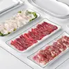 Plato Kaiba de Melamina Rectangular Comercial para Hot Pot Plato para Guarnición Plato para Barbacoa Plato para Barbacoa Imitación Porcelana Plato Largo