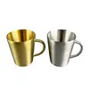 Copo de Aço Inoxidável 304, Copo de Água para Jardim de Infância, Copo de Leite com Alça, Copo de Parede Dupla, Caneca, Copo de Cerveja para Restaurante, Feito Sob Medida