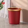 Bote de Basura Doméstico de Plástico de Gran Capacidad para Dormitorio, Sala de Estar, Baño, Oficina, Grande sin Tapa, Anillo de Presión, Cesto de Papel