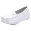 Zapatos de enfermera 2024 para mujer, suela suave, transpirables, cómodos, pies sin olor, huecos, antideslizantes, planos, de cuero, transpirables, zapatos médicos