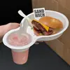 Plato Desechable de Pulpa para Brunch Callejero Cena Creativa Hamburguesa Café Bebida Citywalk Charola para Snacks Ligeros