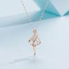 Xiyin Venta Caliente Collar de Bailarina de Ballet para Mujer Plata de Ley 925 Ins Simple Elegante Cadena para Clavícula Regalo para Mejor Amiga