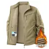 Jaqueta Casual Masculina Outono Inverno Plus Veludo Espessada Multi-Bolsos Roupa de Trabalho Toque de Luxo Popular entre Jovens Versátil Bonita Outerwear