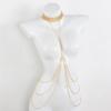 Corrente de Peito Sexy Europeia e Americana, Corrente de Xale Brilhante com Strass para Boate, Colar de Corrente Corporal Cravejado de Diamantes, Acessórios Femininos