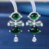 Pendientes de plata S925 con diseño de lazo de amor, de estilo pequeño, de lujo y con combinación de circonitas amarillas, para mujer