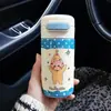 Taza Térmica de Cerámica Gente de las Estrellas Capacidad Pequeña Taza con Popote Compacta Portátil Mini Taza de Bolsillo Regalo Lindo