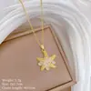 [Acero titanio] Collar de moda con forma de estrella de mar, lleno de diamantes, ligero, lujoso y elegante, con cadena de clavícula a juego para mujer, acero titanio.
