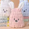 Touca Seca Cabelo Infantil Touca Chuveiro Bebê Meninas Desenho Animado Fofo Orelhas de Coelho Absorvente Veludo Coral Alto Shampoo Espessado Secagem Rápida