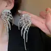 Pendientes de Borla con Flor de Zircón de Aguja de Plata Transfronterizos, Pendientes de Moda y Elegantes, Pendientes de Lujo Ligero y de Gama Alta, Diseño de Nicho