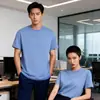 Camisetas de Algodón Puro con Logo Personalizado, Camisas Publicitarias, Ropa de Trabajo Personalizada de Manga Corta con Cuello Redondo, Camisas Culturales para Team Building, Camisetas con Texto Impreso y Bordado