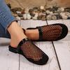 Sandalias Únicas de Malla Hueca Tejida para Mujer Primavera/Verano 2026 Nuevas Sandalias Planas Transpirables de Punta Cerrada de Moda Europea y Americana para Mujer