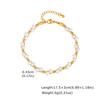 Jóias Elegantes Francesas Aço Inoxidável Corrente Cruz Plana Corrente em Forma de Coração Pulseira de Miçangas de Concha Ouro 18K Br-2563