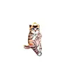 Venta Caliente Transfronteriza Accesorios DIY de Aleación con Goteo de Aceite Llavero Pulsera Billetera Colgante para Ropa con Estampado de Gato Lindo